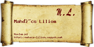 Mahács Liliom névjegykártya